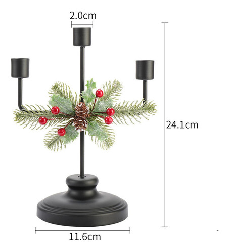 Centro De Mesa Para Velas Navideñas, Con 3 Candelabros En Fo
