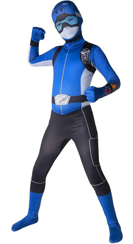 Disfraz De Power Ranger Para Niños Color Azul Talla M