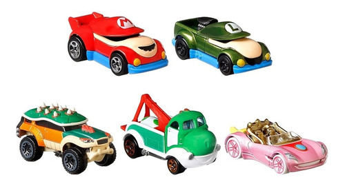 Super Mario Character Car 5 Pack Hot Wheels Nuevo Sellado Ya