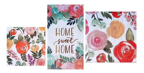Imagen 1 de 8 de Servilletas Decoupage Set Rosas Acuareladas Laura Craft