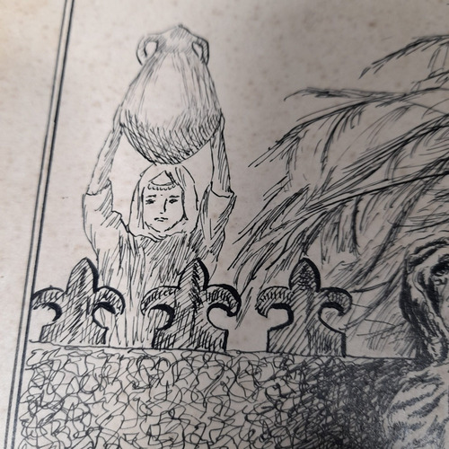 Imagem 5 de 7 de Pintura Desenho Bico De Pena Nanquim Datado 1953 Antigo
