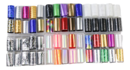 Kit 10 Pegatinas Uñas Foil Transfer Láminas Variedad Diseños Marmoleado
