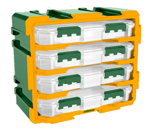 Caja Organizadora 4 Gavetas Jadever Color Verde