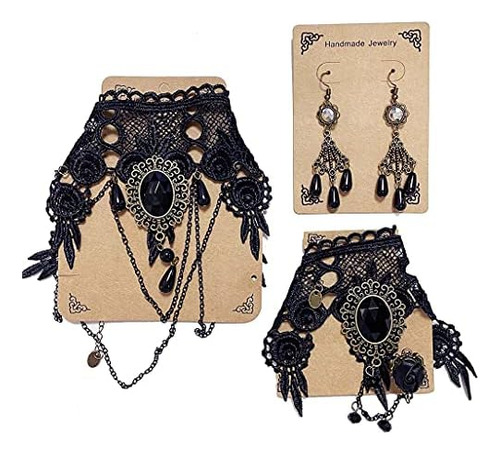 Daimay 4pcs Gargantilla Collar De Encaje Con Pulsera Conjunt