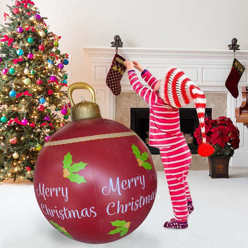 Bola Hinchable Decorada De Navidad En Forma De H Para Exteri