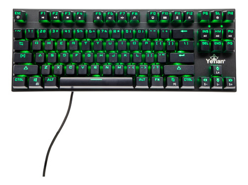 Teclado Mecanico Yeyian, Español, Swtich Blue, 87 Teclas Anti-Ghosting, Con 13 Efectos Iluminación RGB, Ergonómico, Resistente Al polvo y Derrames, N-Key Rollover, Para PC, Mac,Ps5 Outemu Blue YAT1804