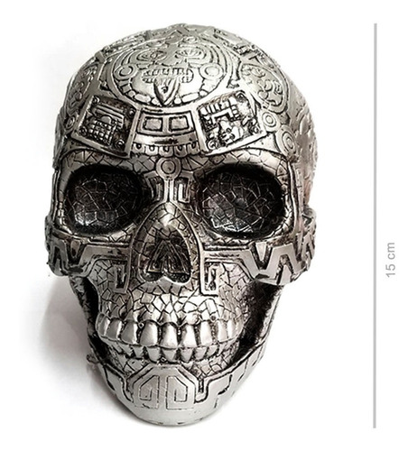 Cráneo Decorativo Dorado Hecho En Mexico Azteca