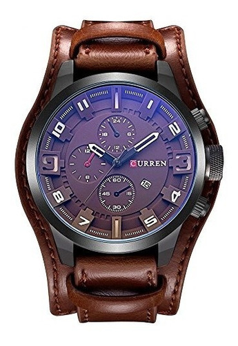 Reloj Curren Para Hombre 7.02e+11 Color Marrón Pantalla