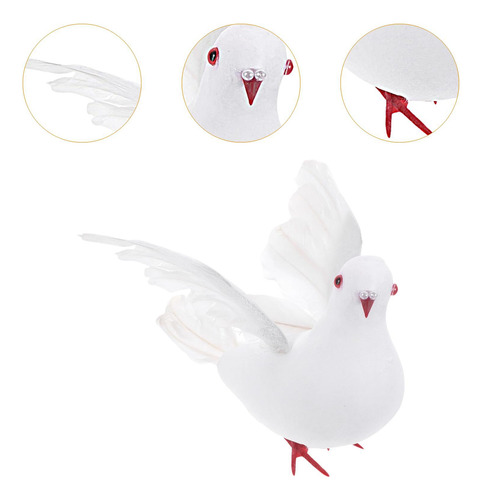 Decoración De Palomas Artificiales Esculturas De 20cmx13cm