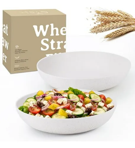 comprar Set De 2 Ensaladeras Grandes De 65oz De Fibra De Trigo Blanc