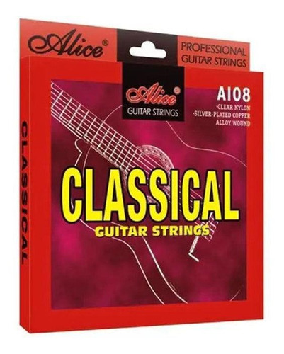Jgo. De Cuerdas De Nylon Para Guitarra Clásica Alice A108n