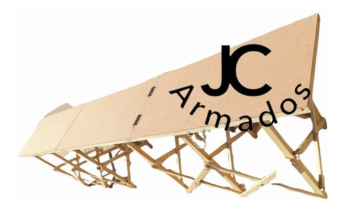 Imagen 2 de 6 de Mesa Y Caballete De Feria Bajo 240x40x60 De Alto Jc Armados