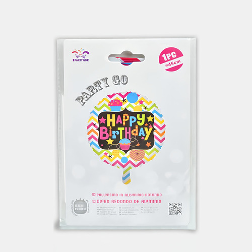 Globo De Aluminio 18 Happy Birthday 45 Cm X 12 Pzas