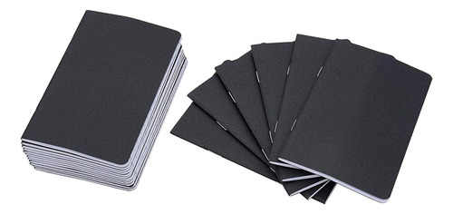24 Piezas De Cuadernos De Bolsillo Cubierta Negra De 5....