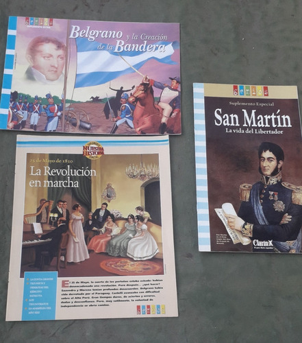 Lote X 3 Suplemento Revista Antigua * Genios * Fechas Patria (Usado)