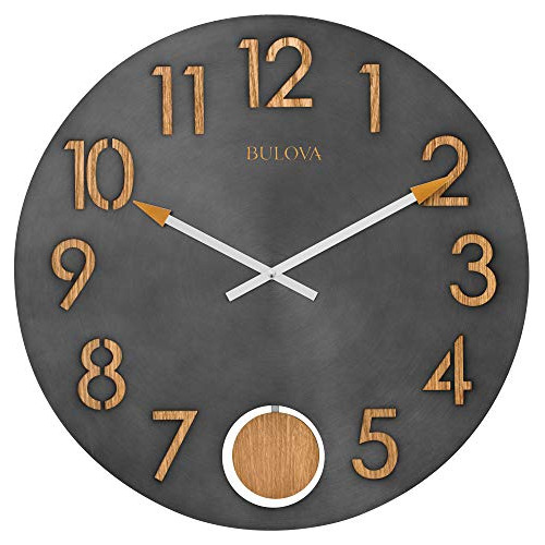 C4119 Flatiron Reloj De Pared Acero Bruñido Metal