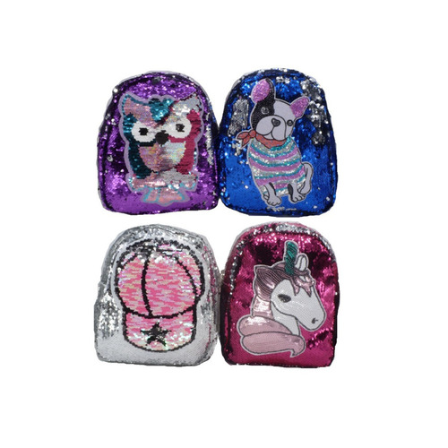 Mochila Lentejuelas Varios Diseños Ct Plumitaa 8874 Vt