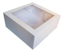 Comprar 10 Cajas Blancas Con Visor 17cm X 17cm X 10cm Torta Desayuno