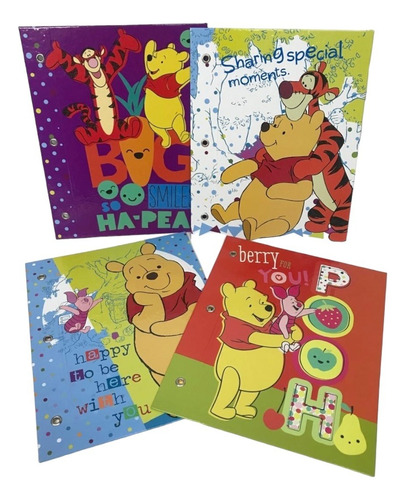 Carpeta Escolar N*3 2 Tapas Carton Disney Modelos Color Pooh Berry For You