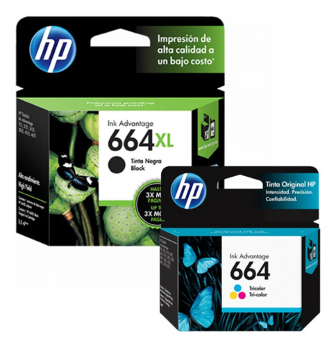 Combo Cartucho Hp 664xl Bk , 664 Color