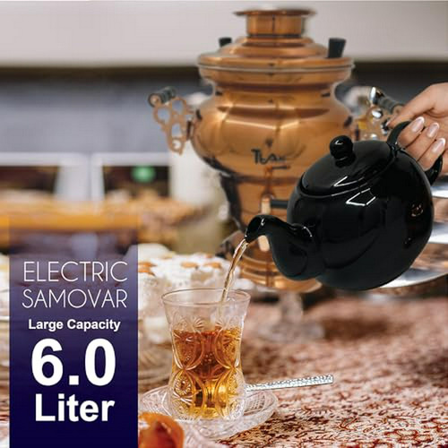 Samovar Eléctrico De Diseño De Cobre De Acero Inoxidable - T