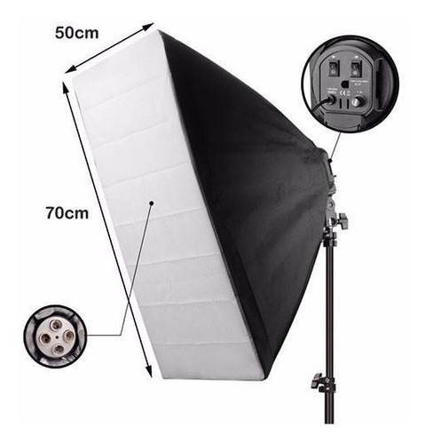 Imagem 6 de 6 de Kit Iluminação Estudio Eros 3 Softbox Tripés Girafa 110 220