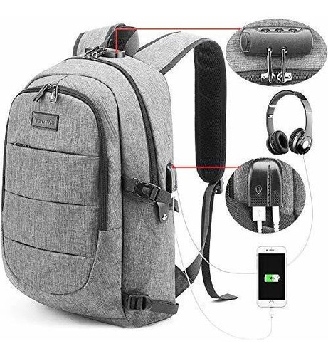 Mochila Tzowla Para Portátil De Viaje, Delgada, Duradera, R