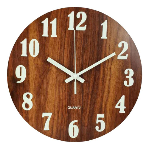 Relojes De Pared Redondos Silencioso Luz Números Clásicos