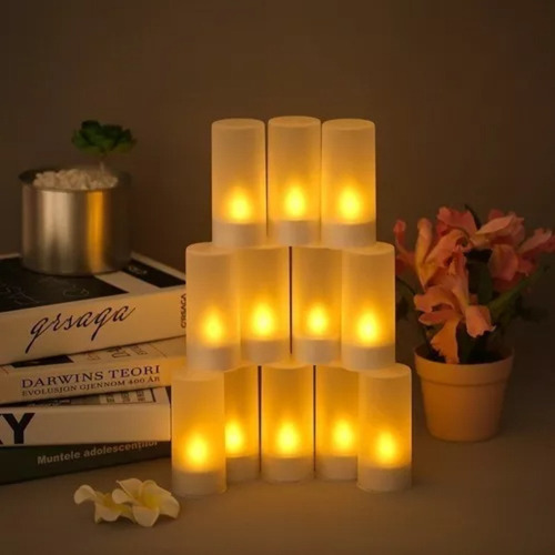 Juego De 12 Velas Led Recargables