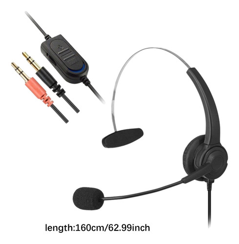 Auriculares Telefónicos Computadora Ajuste Doble De 3,5 Mm