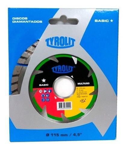 Disco Diamantado Tyrolit Multiuso 115mm X Caja