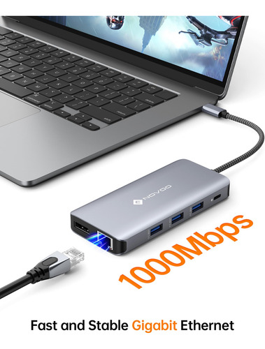 Estación De Acoplamiento Novoo Dual Monitor 4k @60hz Usb C H