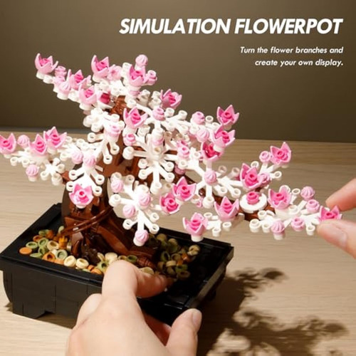 Vamuss 3-in-1le-go Bonsai Tree Building Set,cherry