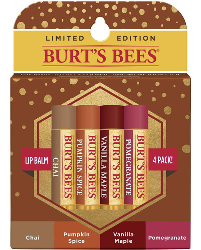 Set De 4 Bálsamo Hidratante Para Labios Burt's Bees 100%
