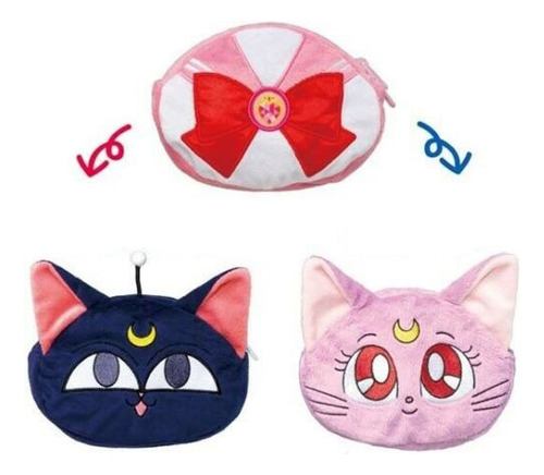 Sailor Moon Reversible Pouch - Chibi Moon, Diana & Luna-p