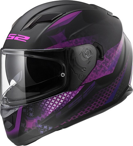 Casco Moto Ls2 Ff320 Stream Lux Matte Negro Rosa