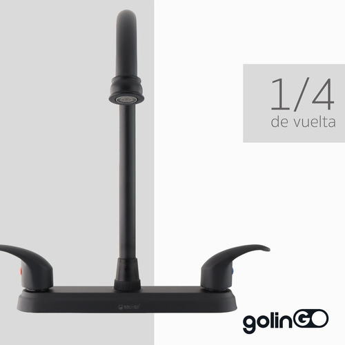 Llave Mezcladora Para Fregadero 8 Pulgadas Solvex Grifo Negro