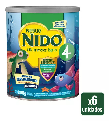 Nido 4 800gr lata combo x 6 unidades