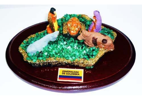 Imagen 1 de 4 de Pesebre De Piedra Celular Mediano Con Murralla De Esmeralda