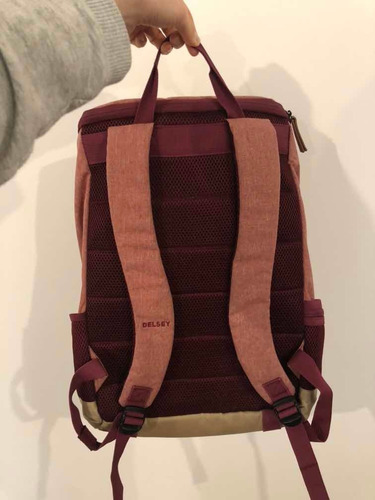 Mochila Delsey Mujer Para Notebook Maubert Rosa