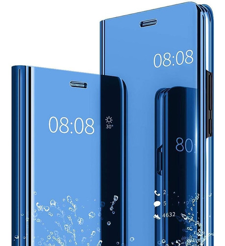 Funda Para Galaxy A42 5g Zyzx Tapa Espejo Trasparente Azul