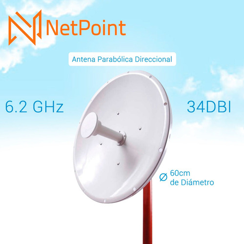Antena Parabólica Direccional Netpoint Np-1 30 Db 4.9-6.2gh