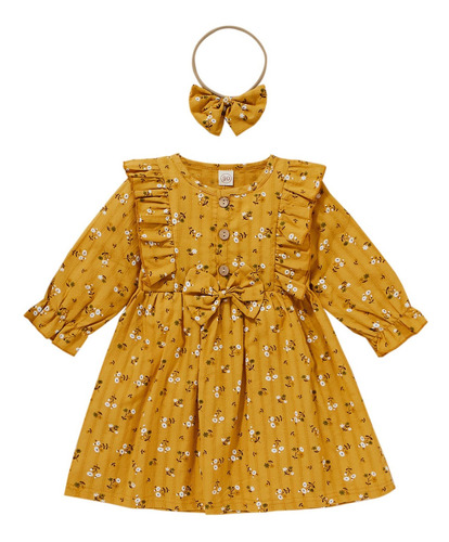 Vestido V Para Bebés De 1 A 6 Años A1865, Otoño Para Niños P