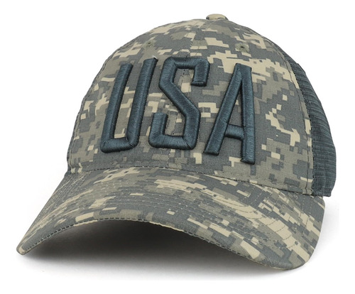 Gorra De Malla De Camionero Armycrew Usa Text Bordado 3d Rip