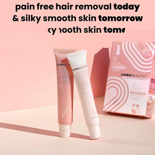 Kit De Depilación Glide&go, Crema Depilatoria Liora Beauty,