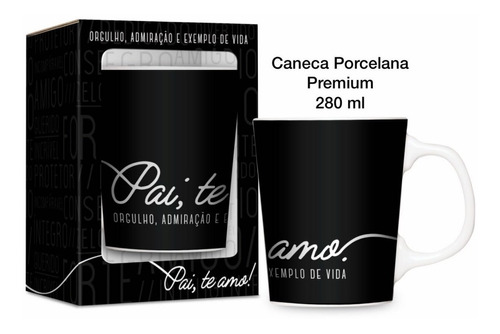 Caneca Porcelana Premium - Pai Black New