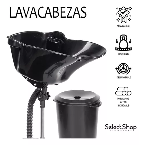  Lavabo portátil para lavabo de pelo, lavabo portátil para salón  de belleza, altura ajustable, lavabo con desagüe, color negro : Belleza y  Cuidado Personal