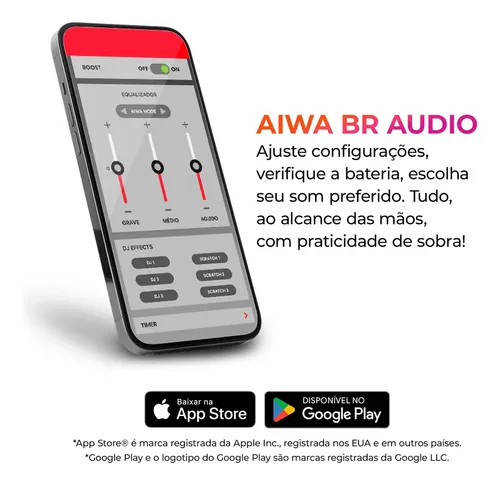 Fone de Ouvido Eardbud AIWA AWS-EB-05-B Bluetooth IPX4 24 Horas de bateria: imagem 3