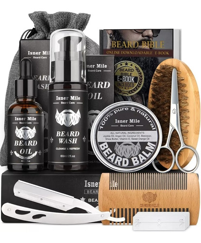 Kit Barba Cuidado Para Hombres, Herramientas De Aseo 9pcs