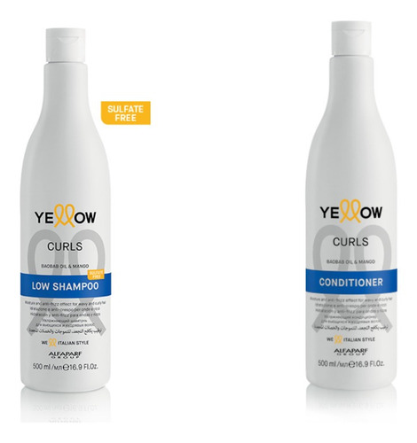  Shampoo E Condicionador Para Cachos Yellow Curls 500ml